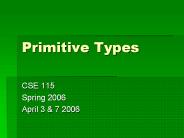 Primitive Types