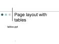 Page layout with tables PowerPoint PPT Presentation