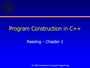 Program Construction in C