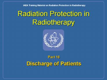 Radiation Protection in Radiotherapy