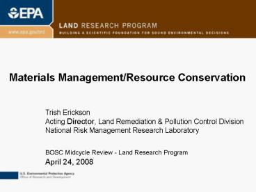 Materials ManagementResource Conservation