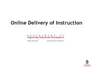 Online Delivery of Instruction