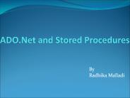 ADO'Net and Stored Procedures