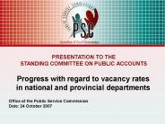 PRESENTATION TO THE STANDING COMMITTEE ON PUBLIC ACCOUNTS