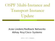 OSPF Multi-Instance and Transport Instance Update