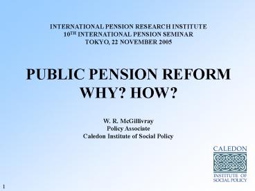 INTERNATIONAL PENSION RESEARCH INSTITUTE