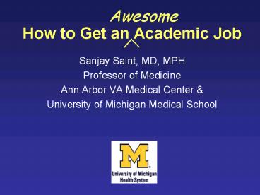 How to Get an Academic Job