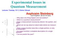 Experimental Issues in Quantum Measurement