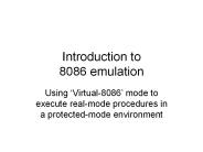 Introduction to 8086 emulation