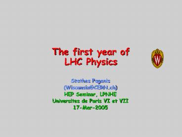 The first year of LHC Physics