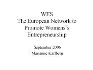 WES The European Network to Promote Womens