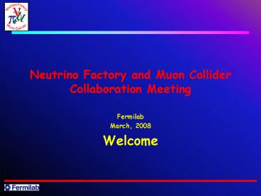 Neutrino Factory and Muon Collider Collaboration Meeting