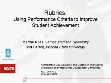 Rubrics: Using Performance Criteria to Improve Student Achievement