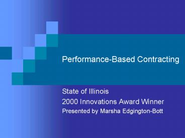 PerformanceBased Contracting