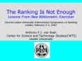 The RankingIs Not Enough Lessons From New Bibliometric Exercises Second Leiden University Internatio PowerPoint PPT Presentation