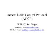 Access Node Control Protocol (ANCP)