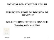 NATIONAL DEPARTMENT OF HEALTH