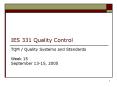 IES 331 Quality Control PowerPoint PPT Presentation