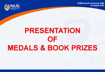 NUS Presentation Title 2001