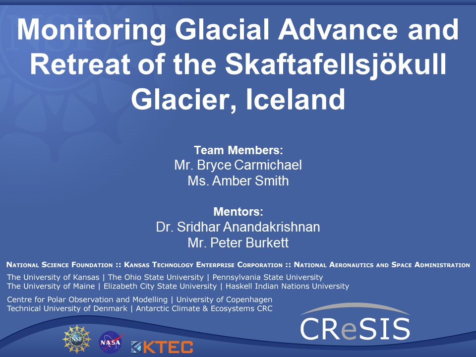 Monitoring Glacial Advance and Retreat of the Skaftafellsj