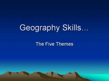 Geography Skills
