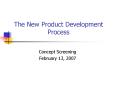 The New Product Development Process PowerPoint PPT Presentation