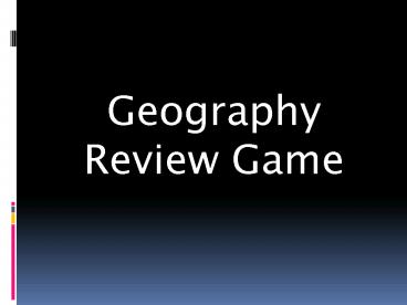 Geography Review Game