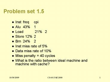 Problem set 1.5