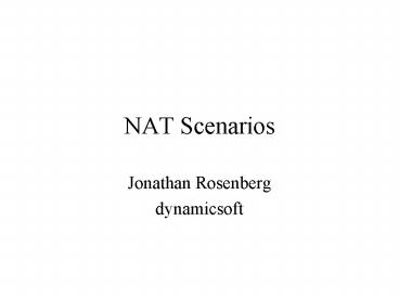 NAT Scenarios