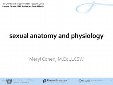 sexual anatomy and physiology