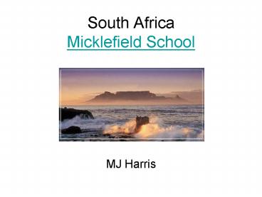 South Africa Micklefield School