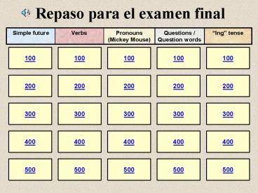 Repaso para el examen final