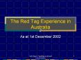 The Red Tag Experience in Australia PowerPoint PPT Presentation
