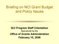 Briefing on NCI Grant Budget and Policy Issues PowerPoint PPT Presentation