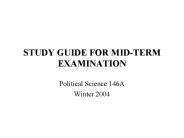 STUDY GUIDE FOR MIDTERM EXAMINATION
