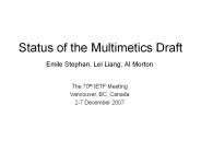 Status of the Multimetics Draft
