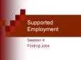 Supported Employment PowerPoint PPT Presentation