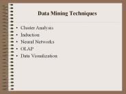Data Mining Techniques