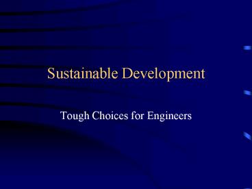 Sustainable Development