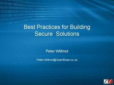 Best Practices for Building Secure Solutions