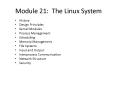 Module 21: The Linux System PowerPoint PPT Presentation