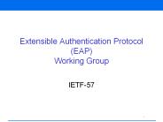 Extensible Authentication Protocol (EAP) Working Group