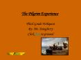 The Pilgrim Experience PowerPoint PPT Presentation