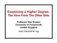 Examining a Higher Degree: PowerPoint PPT Presentation