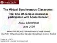 The Virtual Synchronous Classroom: Real time offcampus classroom participation with Adobe Connect PowerPoint PPT Presentation