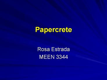 Papercrete