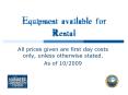 Equipment available for Rental PowerPoint PPT Presentation