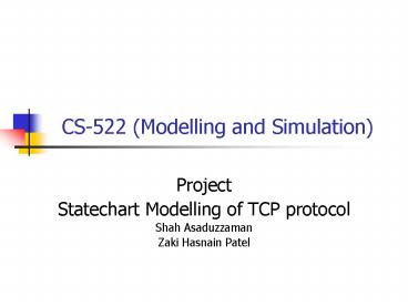 CS522 Modelling and Simulation