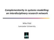 Complementarity in systems modelling: an interdisciplinary research network