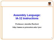 Assembly Language: IA-32 Instructions